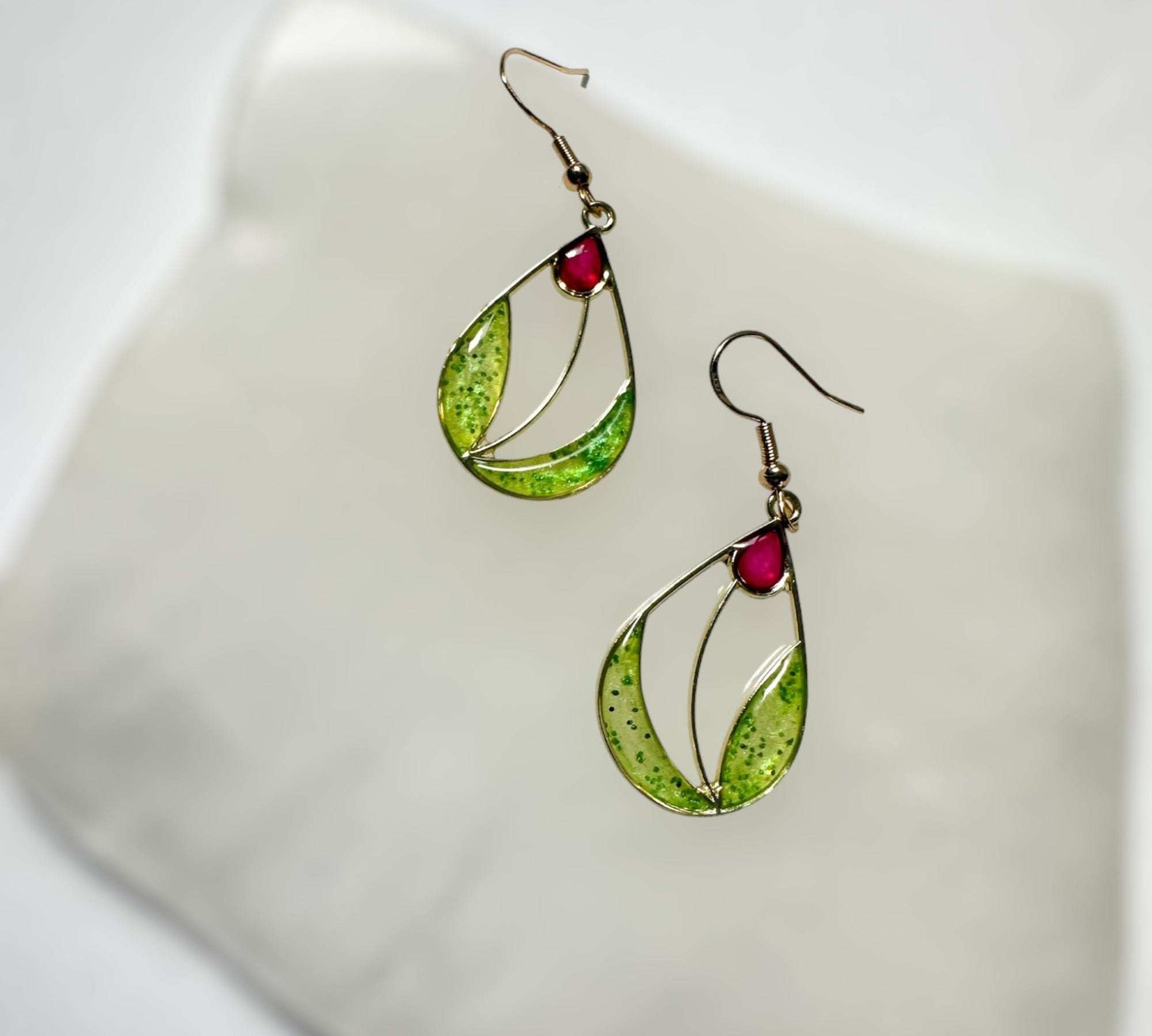 Spring Blossom Red Tulip Earrings: Handcrafted Floral Delights