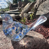 Forget-Me-Not Garden Bird - Handmade Forget-Me-Not Floral Resin Bird