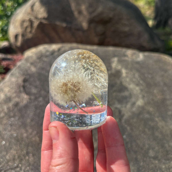 Dandelion Fairy Wishes - Handmade Floating Dandelion Resin Light Decor