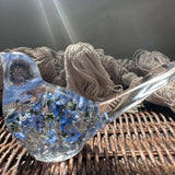 Forget-Me-Not Garden Bird - Handmade Forget-Me-Not Floral Resin Bird