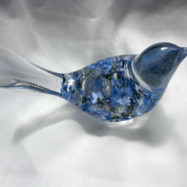Forget-Me-Not Garden Bird - Handmade Forget-Me-Not Floral Resin Bird