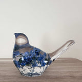 Forget-Me-Not Garden Bird - Handmade Forget-Me-Not Floral Resin Bird