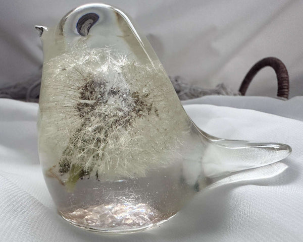 Dandelion Birds Whisper Wish - Handmade Dandelion Puff Resin Bird
