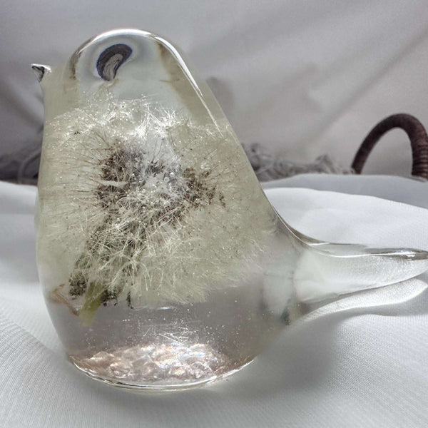 Dandelion Birds Whisper Wish - Handmade Dandelion Puff Resin Bird