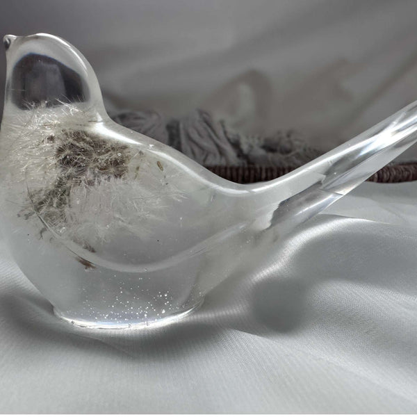 Dandelion Birds Whisper Wish - Handmade Dandelion Puff Resin Bird