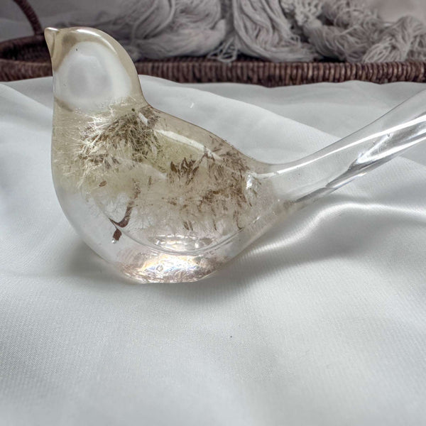 Dandelion Birds Whisper Wish - Handmade Dandelion Puff Resin Bird