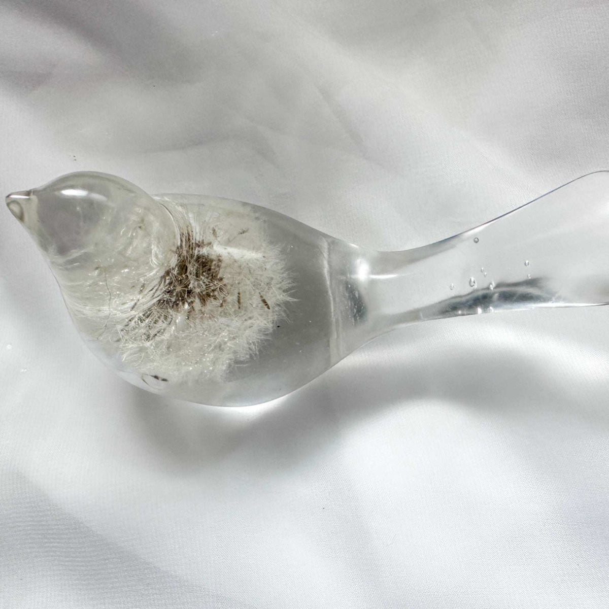 Dandelion Birds Whisper Wish - Handmade Dandelion Puff Resin Bird