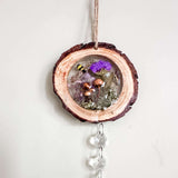 Woodland Magic Crystal Suncatcher - Handmade Wood Slice Forest Charm