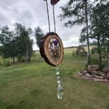 Woodland Magic Crystal Suncatcher - Handmade Wood Slice Forest Charm