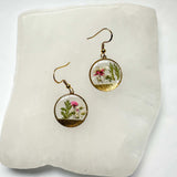 Nature's Sunset Garden Earrings - Handmaded Real Pressed Flowers
