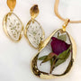 Everlasting Rose Jewelry Set - Handmade Botanical Resin Floral Set