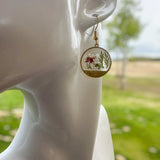 Nature's Sunset Garden Earrings - Handmaded Real Pressed Flowers