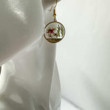 Nature's Sunset Garden Earrings - Handmaded Real Pressed Flowers