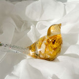 Golden Rose Resin Bird – Handmade Nature-Inspired Bird Décor