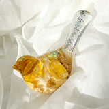 Golden Rose Resin Bird – Handmade Nature-Inspired Bird Décor