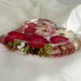 Everlasting Rose Heart Dish: Pressed Floral Resin Heart Home Decor