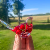 Berry Red Cardinal - Handmade Red Berry Resin Bird Home Decor