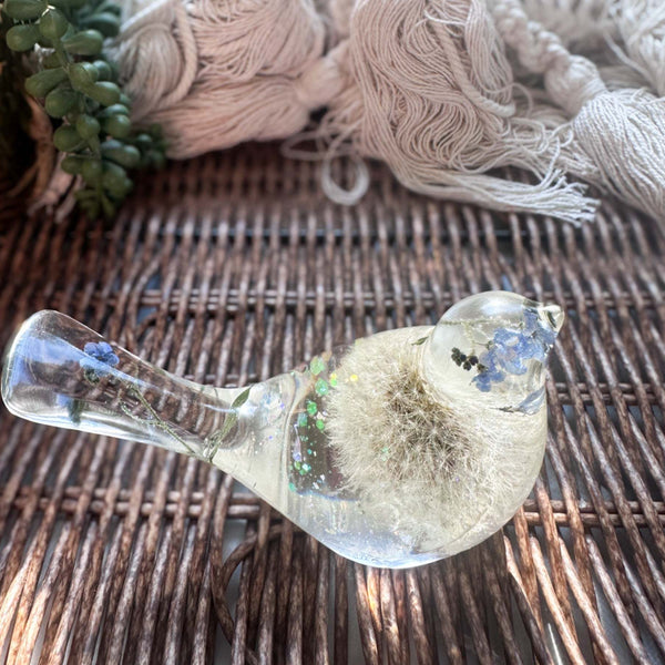 Fairy Dust Forget Me Not Wish Bird - Handmade Whimsical Floral Bird