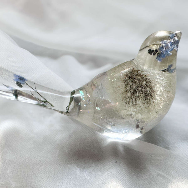 Fairy Dust Forget Me Not Wish Bird - Handmade Whimsical Floral Bird