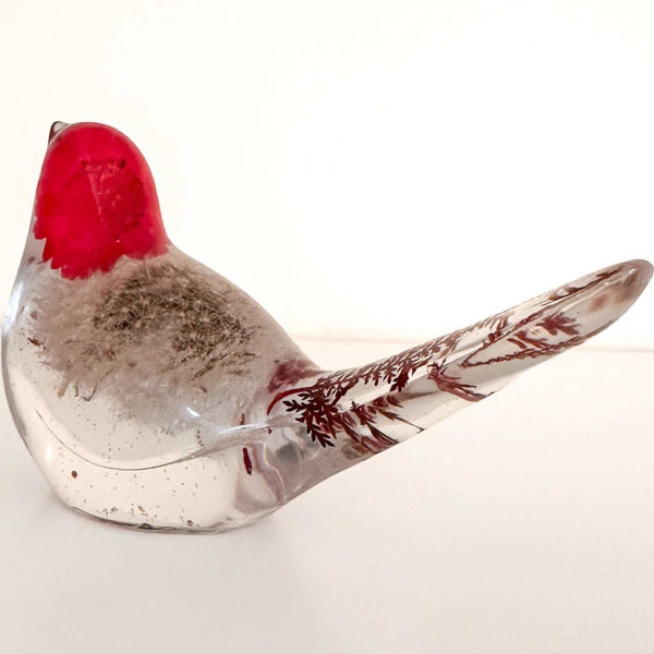 Red Wishes Songbird | Dandelion Resin Bird Decor