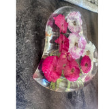 Everlasting Rose Heart Dish: Pressed Floral Resin Heart Home Decor