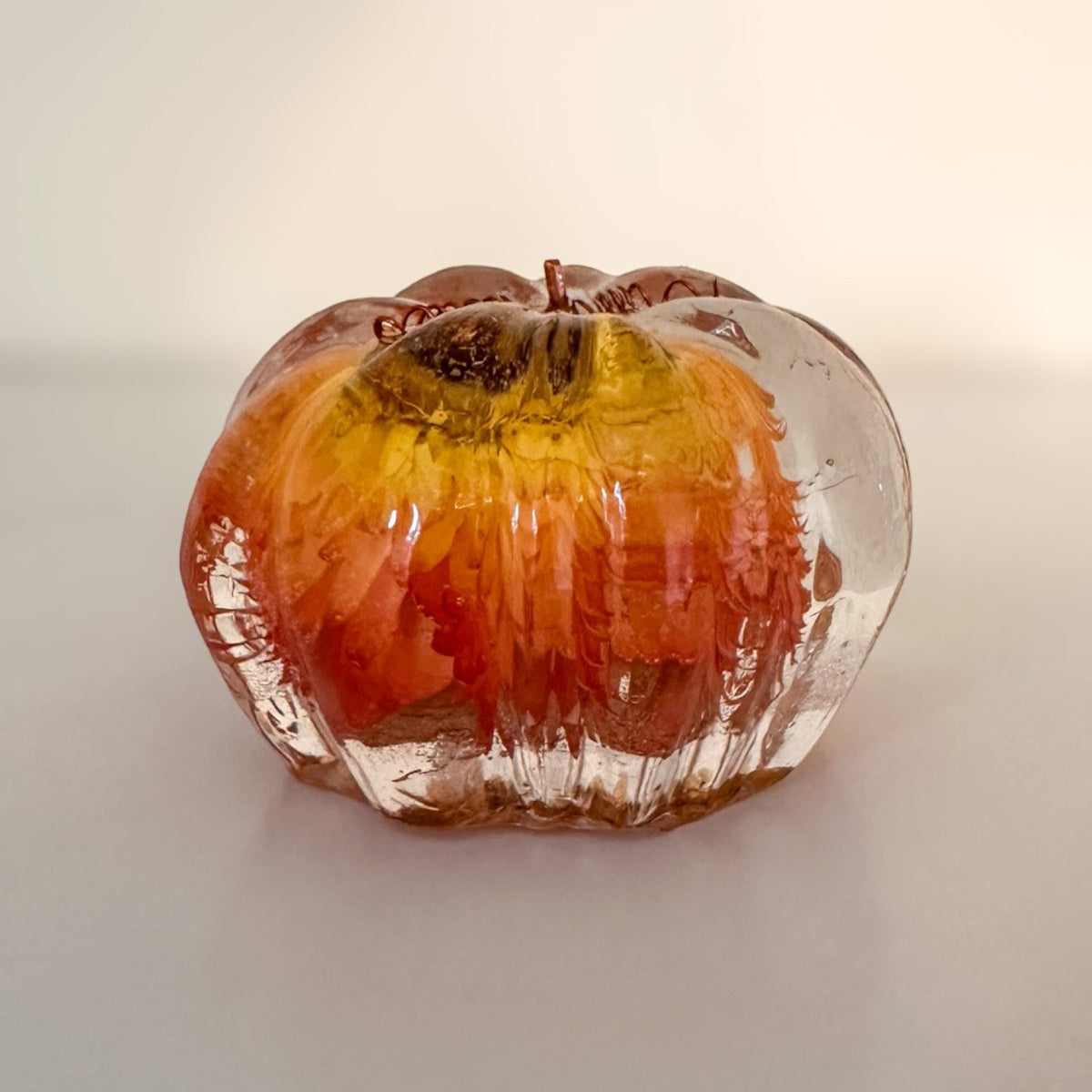 Copper Ember Strawflower Pumpkin | Resin Pumpkin Decor