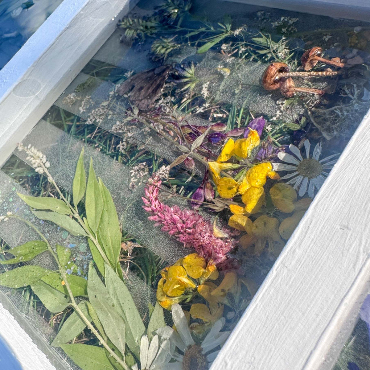 Enchanting Garden Window -Handmade Real Pressed Flower Window Frame
