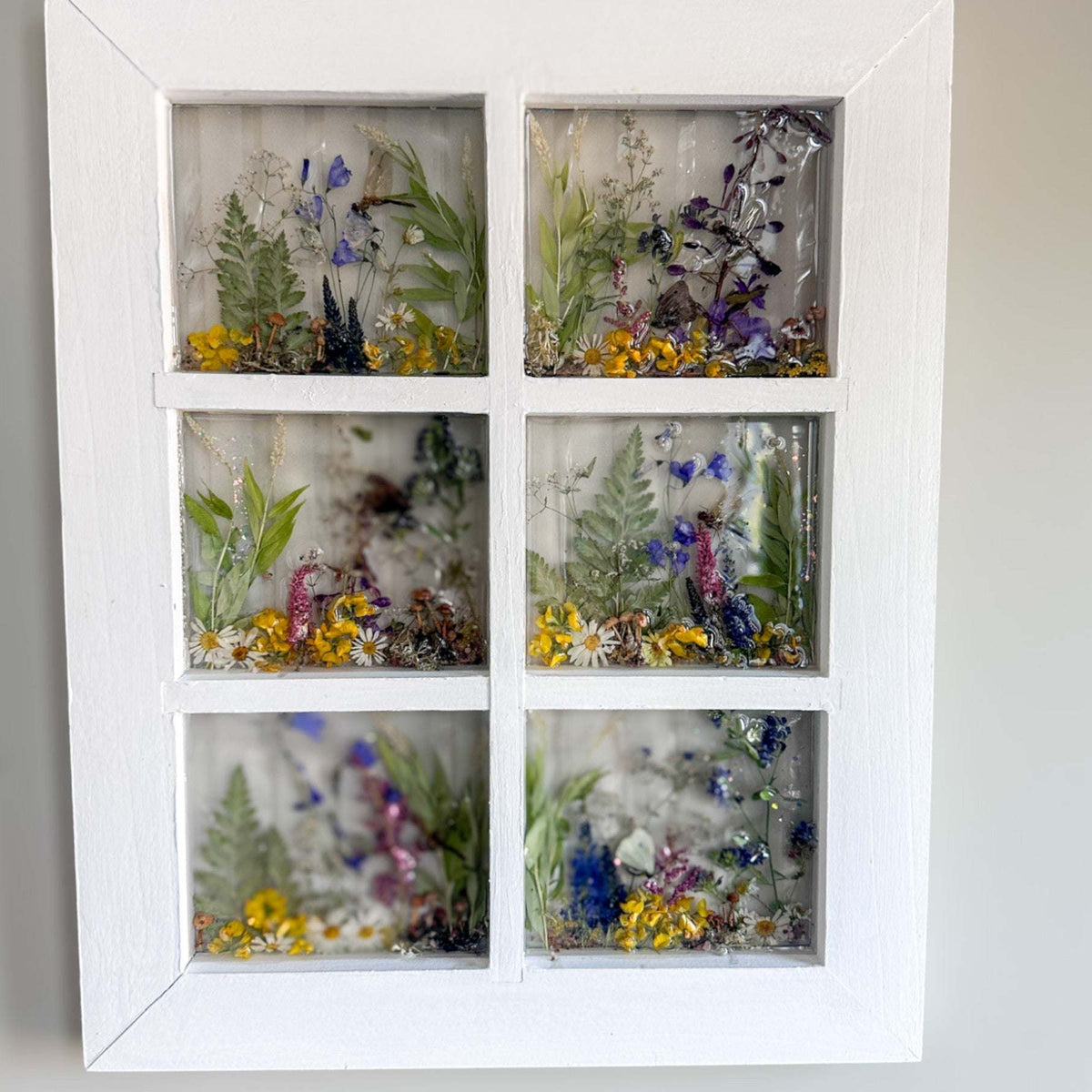 Enchanting Garden Window -Handmade Real Pressed Flower Window Frame