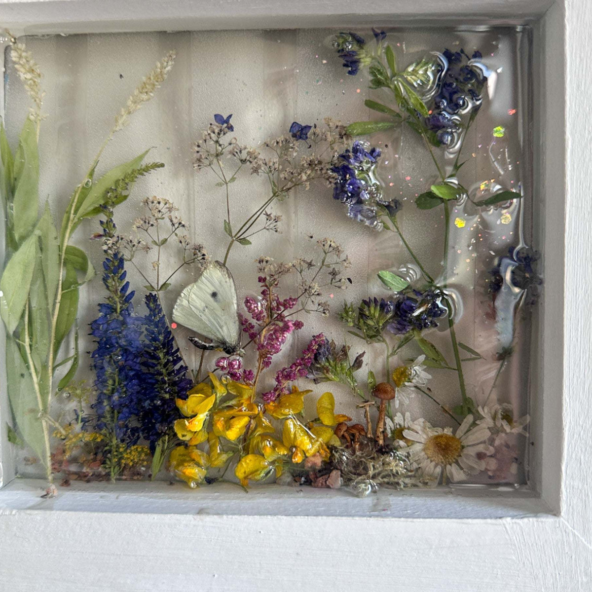 Enchanting Garden Window -Handmade Real Pressed Flower Window Frame