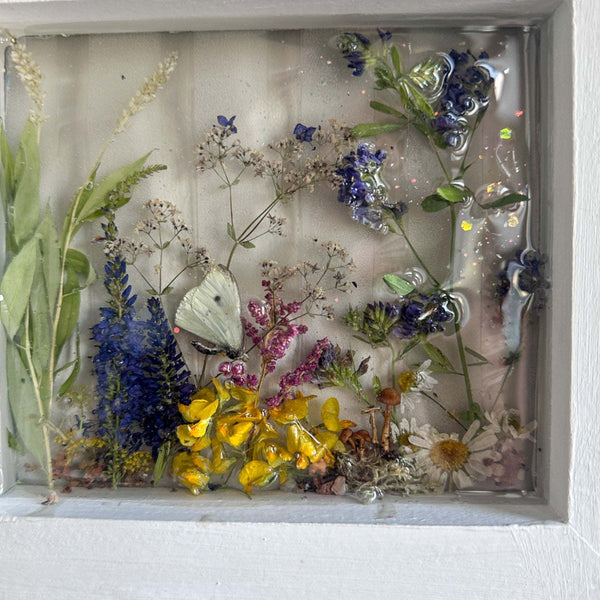 Enchanting Garden Window -Handmade Real Pressed Flower Window Frame