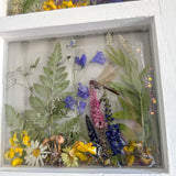 Enchanting Garden Window -Handmade Real Pressed Flower Window Frame