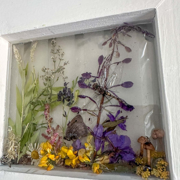 Enchanting Garden Window -Handmade Real Pressed Flower Window Frame