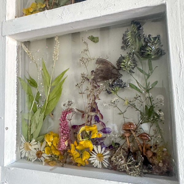 Enchanting Garden Window -Handmade Real Pressed Flower Window Frame