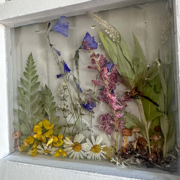 Enchanting Garden Window -Handmade Real Pressed Flower Window Frame