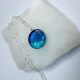 Ocean Portal Pendant - Handmade Ocean Blues Resin Necklace