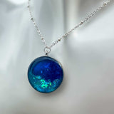 Ocean Portal Pendant - Handmade Ocean Blues Resin Necklace