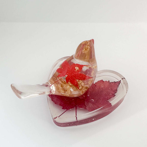 Tray - Handmade Resin Tray  - Gold, Silver, Red Accents