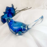 Azure Songbirds of Serenity - Handmade Blue Rose Resin Bird Decor