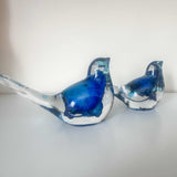 Azure Songbirds of Serenity - Handmade Blue Rose Resin Bird Decor