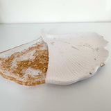 Gilded Ginkgo Fusion Tray - Handmade Resin & Stone Leaf Tray