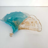 Gilded Ginkgo Fusion Tray - Handmade Resin & Stone Leaf Tray