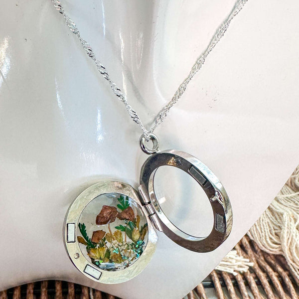 Boreal Forest Looking Glass Pendant – Handmade Botanical Forest Art
