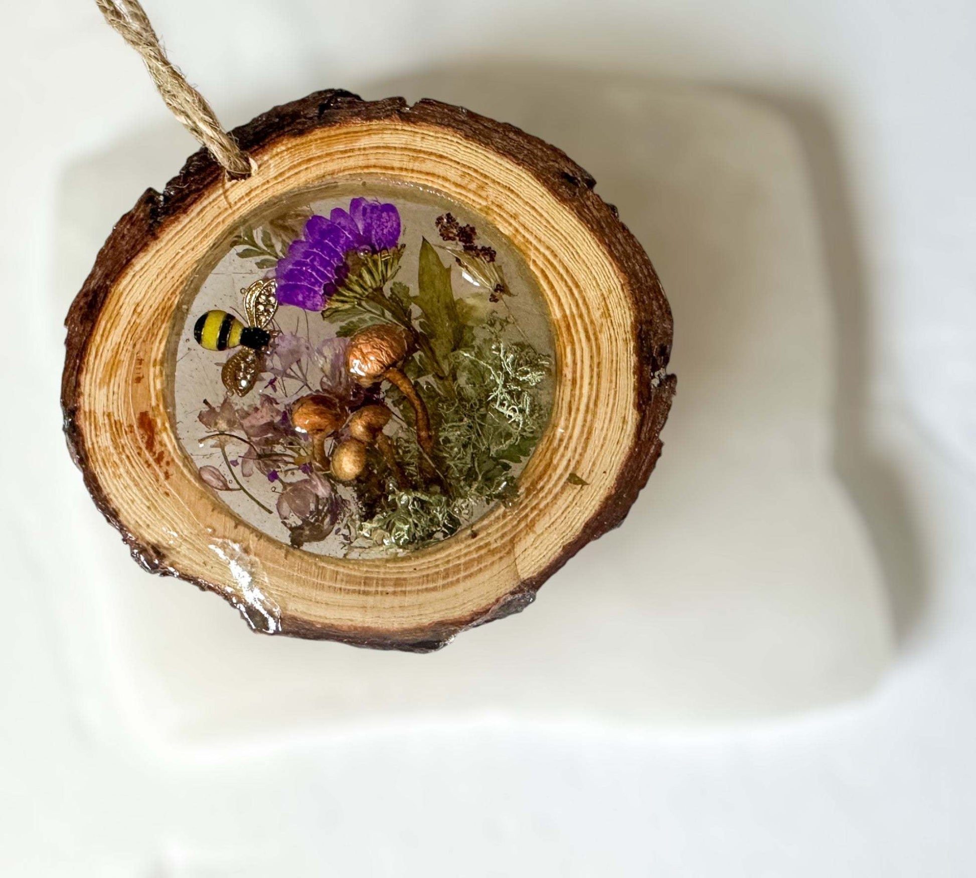 Suncatcher - Woodland Whispers Handmade Dried Flower & Mushroom Decor