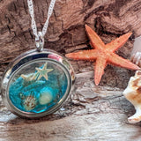 Ocean Portal Looking Glass Locket - Under the Sea Handmade Pendant