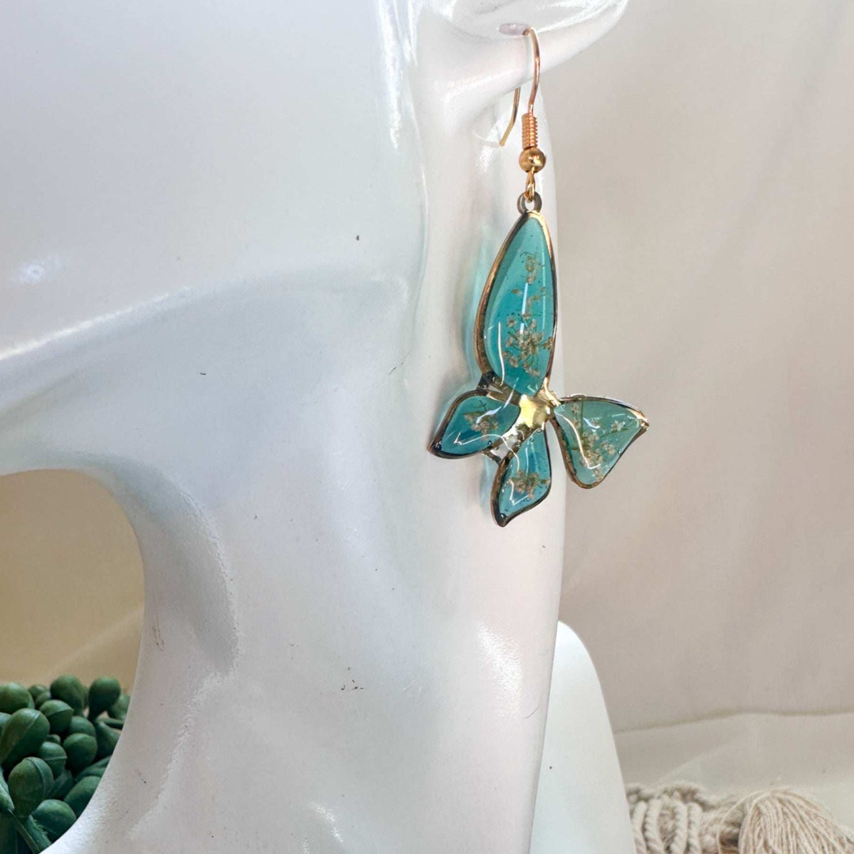Handmade Butterfly Earrings - Garden Dew Butterfly Blooms