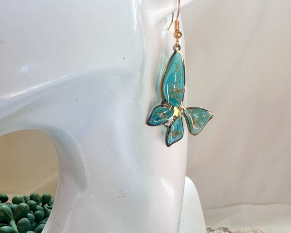 Handmade Butterfly Earrings - Garden Dew Butterfly Blooms