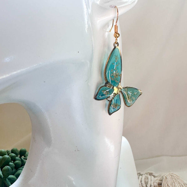 Handmade Butterfly Earrings - Garden Dew Butterfly Blooms