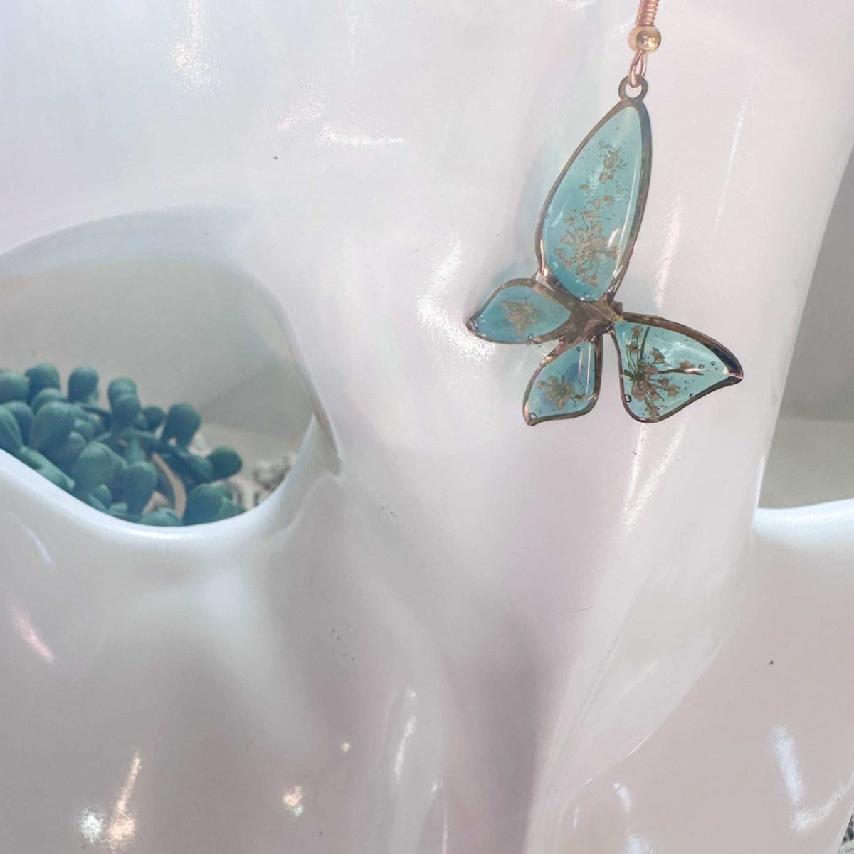 Handmade Butterfly Earrings - Garden Dew Butterfly Blooms