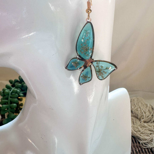 Handmade Butterfly Earrings - Garden Dew Butterfly Blooms