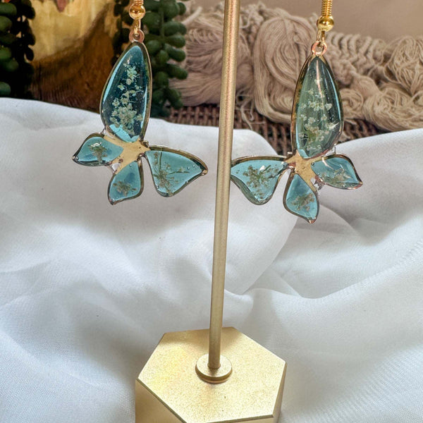 Handmade Butterfly Earrings - Garden Dew Butterfly Blooms